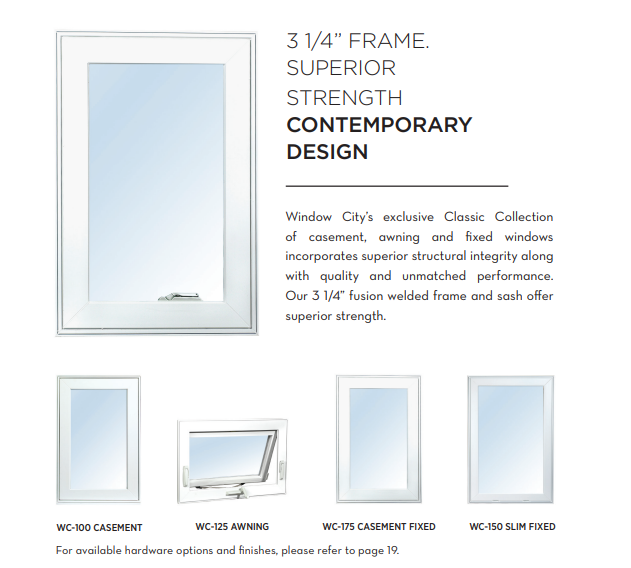 Classic Collection vinyl window options