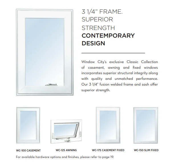 Classic Collection vinyl window options