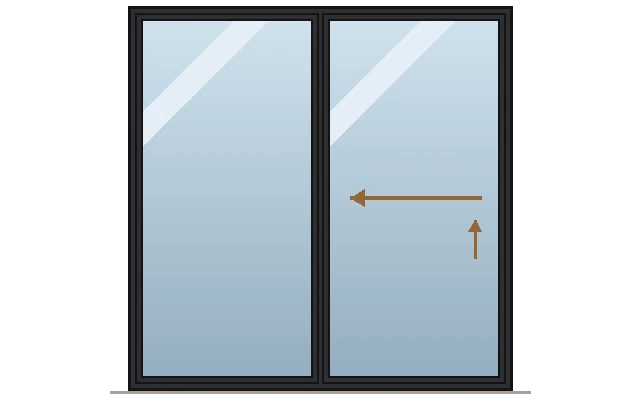 Drawing of a lift-and-slide door