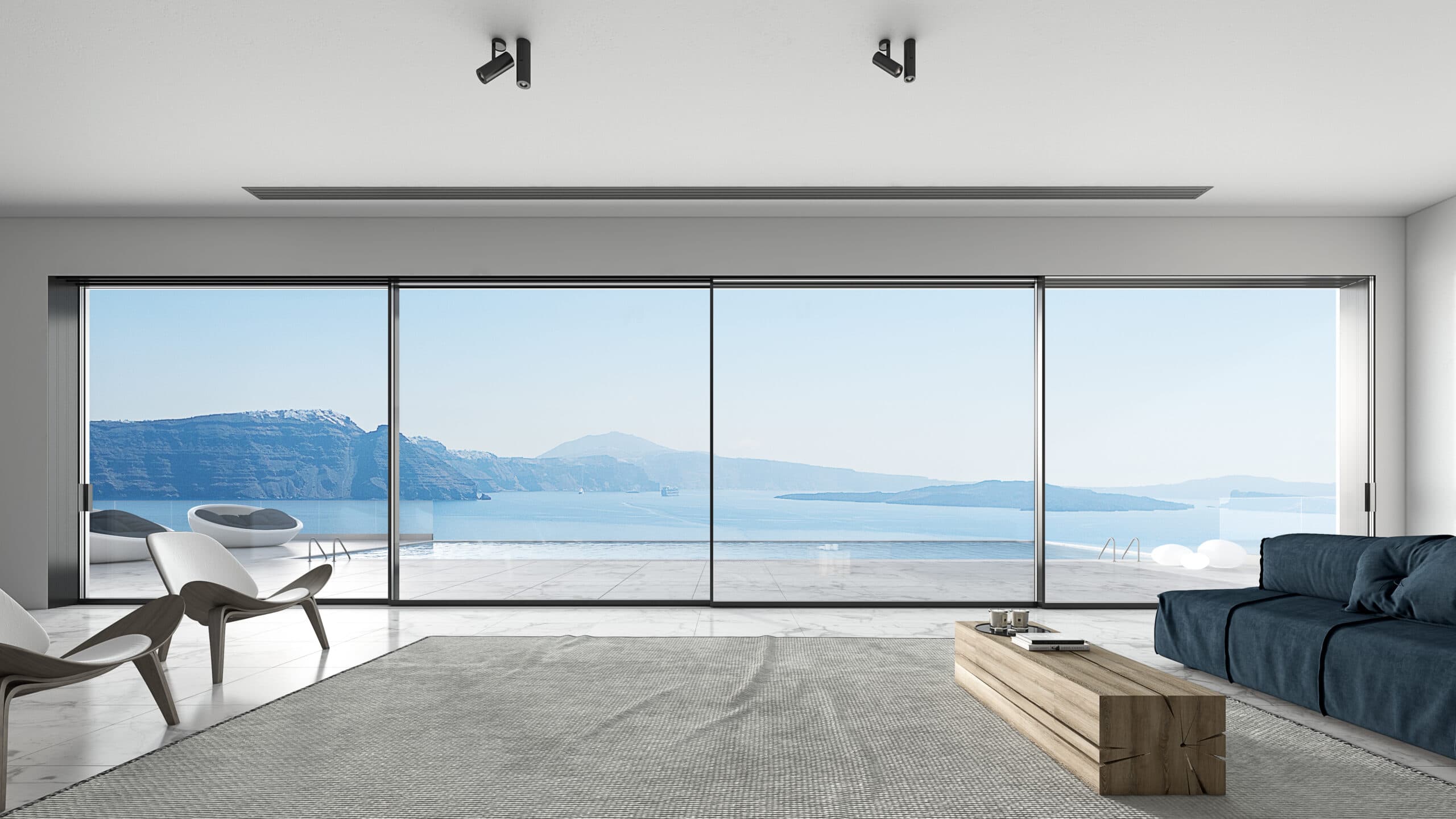 Large aluminum sliding patio door system