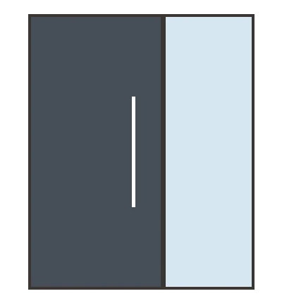 Pivot with fixed glass entry door layout drawing