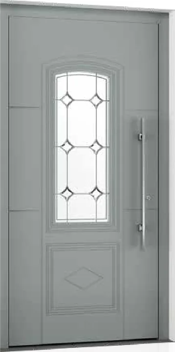 Aluminum entry door style: arched glass