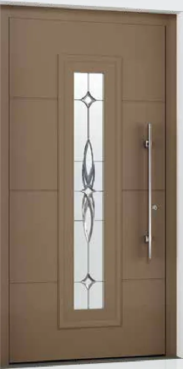 Aluminum entry door style: leaded glass strip