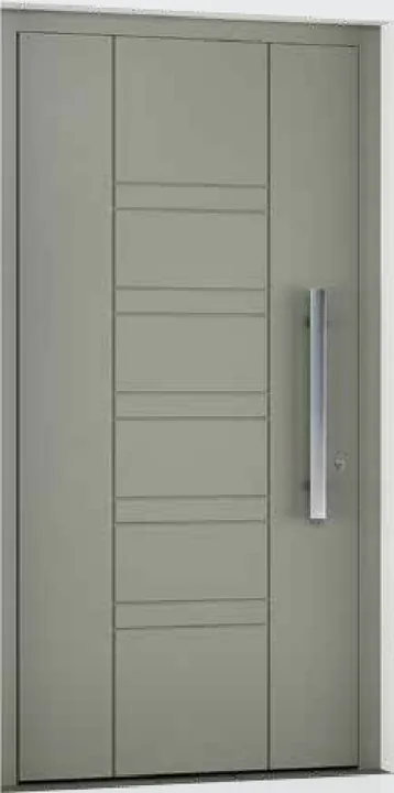 Aluminum entry door style: linear grooves