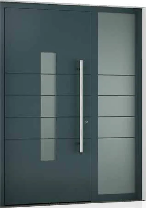 Aluminum entry door style: glass slots with sidelite