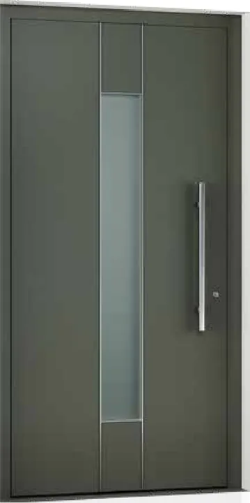 Aluminum entry door style: tall glass strip