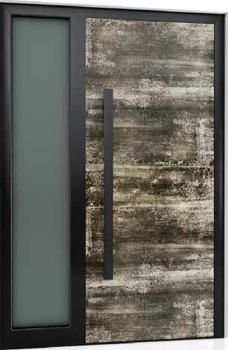 Aluminum entry door style: bark wood
