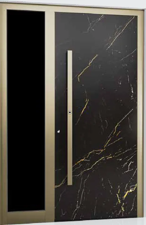 Aluminum entry door style: black marble