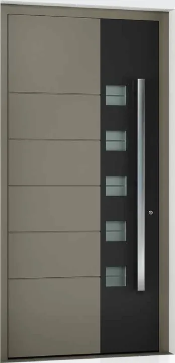 Aluminum entry door style: black edge with lites