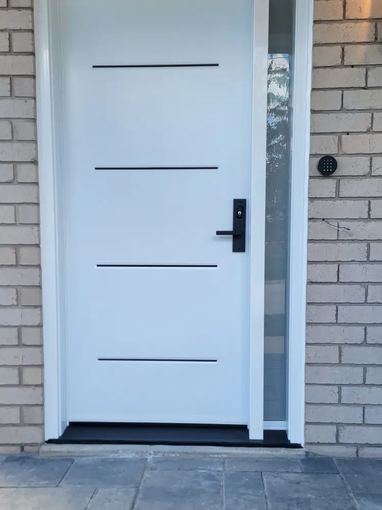 White door with black lines