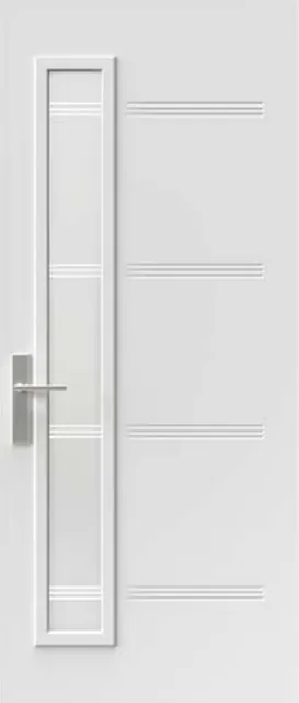 Glass strip steel door