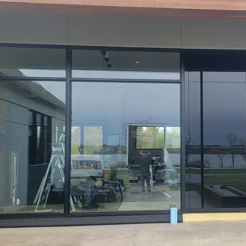 Wall of sliding glass