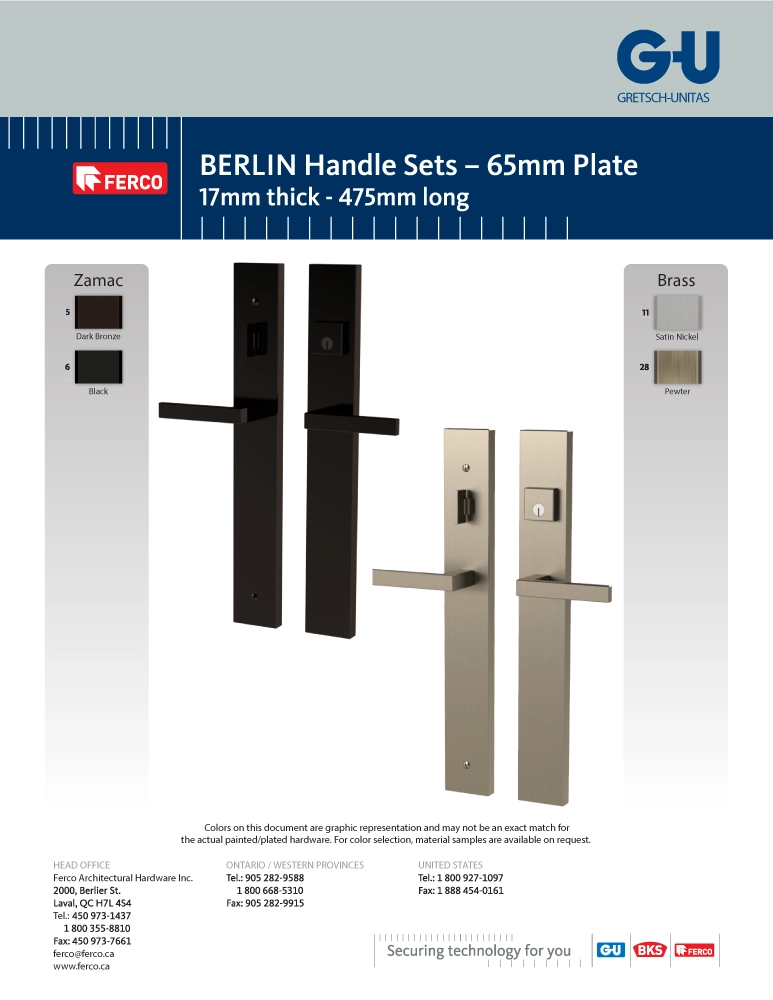 Berlin handle set catalog cover