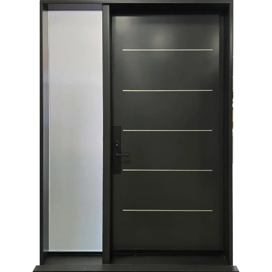 UNO-2 flush steel door with offset accents