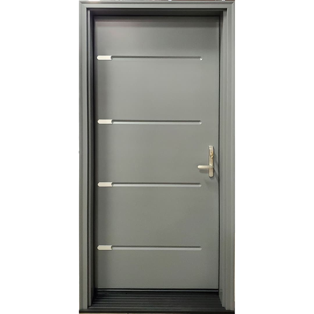 Vog steel door with stainless steel elements