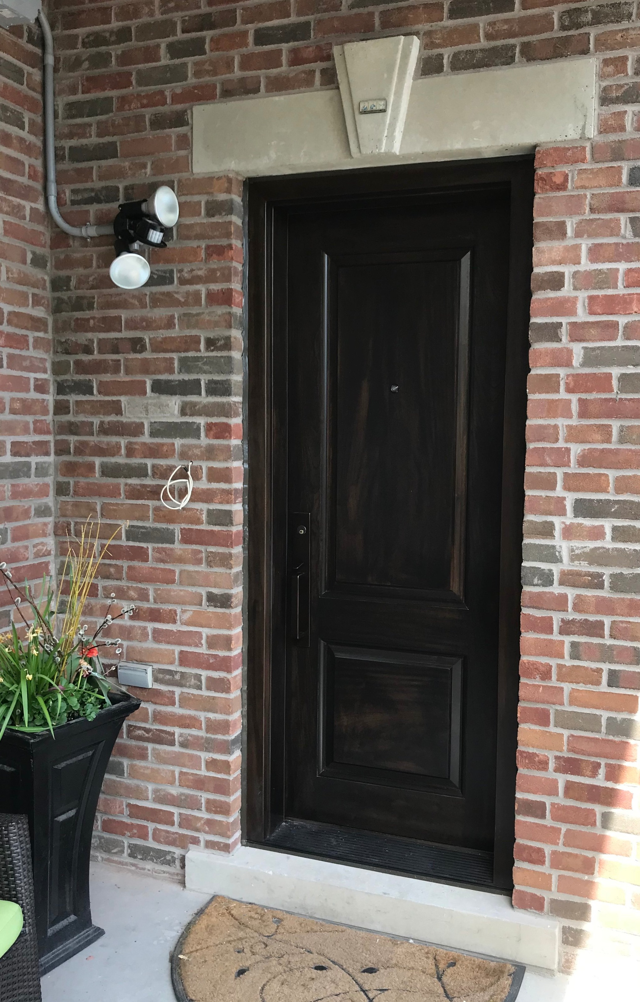 Two-panel three-quarter custom wood door