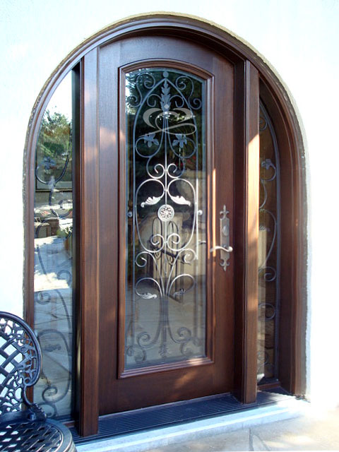 Full arched custom wood door