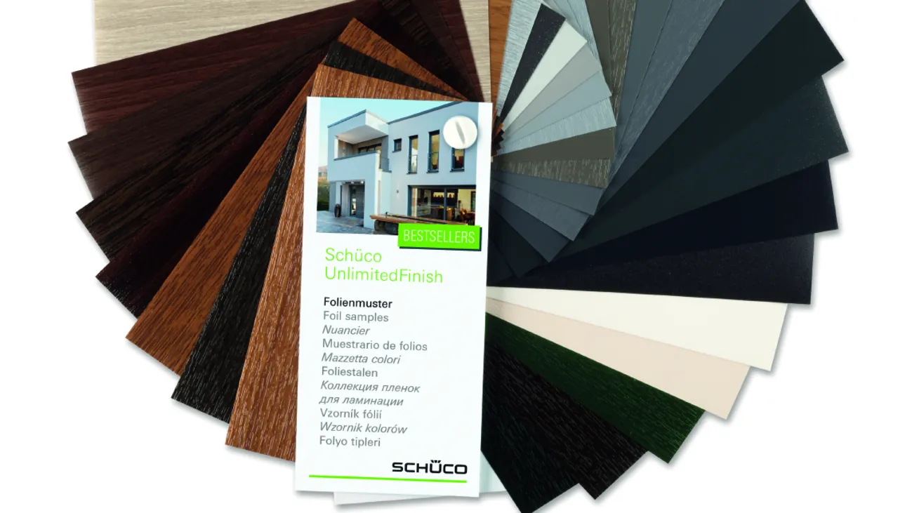 Fan of aluminum window frame colour samples