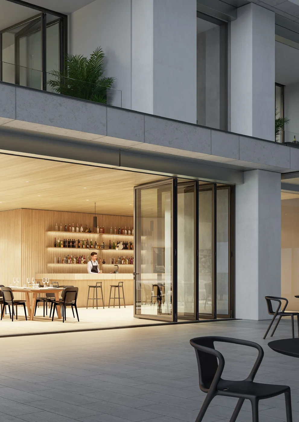 Folding (bifold) in a modern home