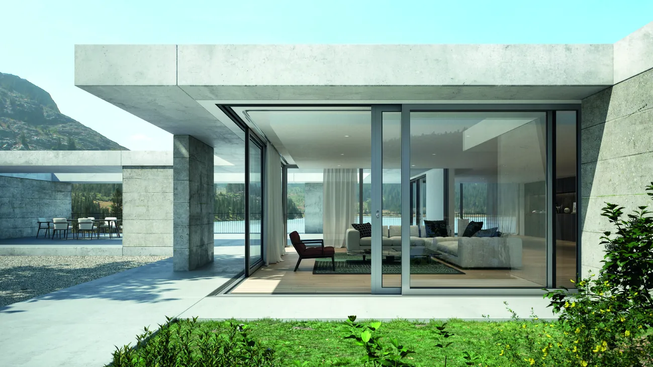 Corner sliders in a modern home