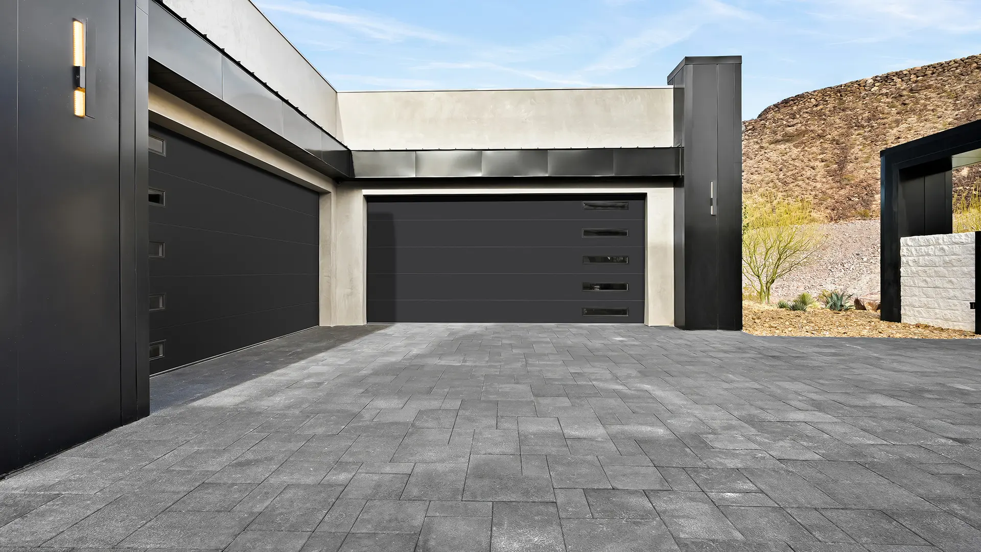 Contemporary garage door with clean modern styling