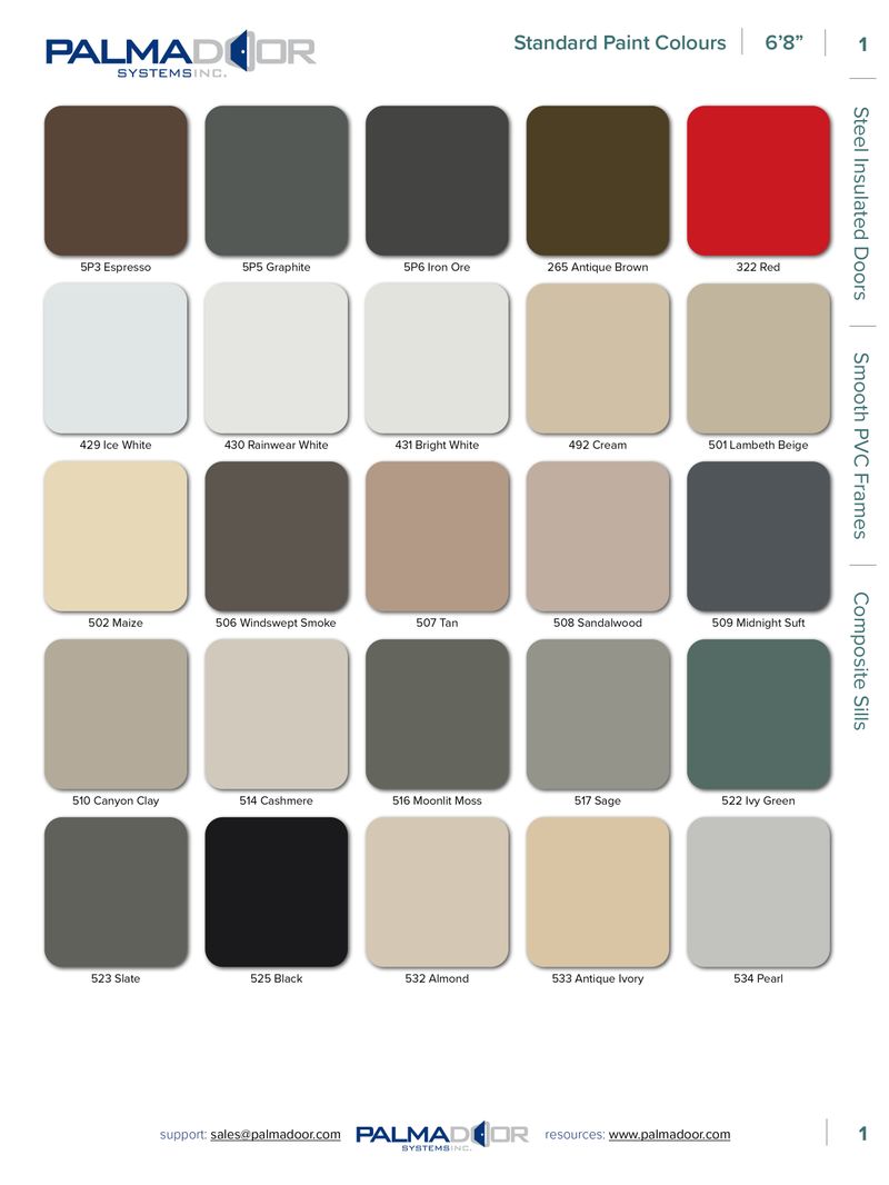 Standard paint colours brochure cover